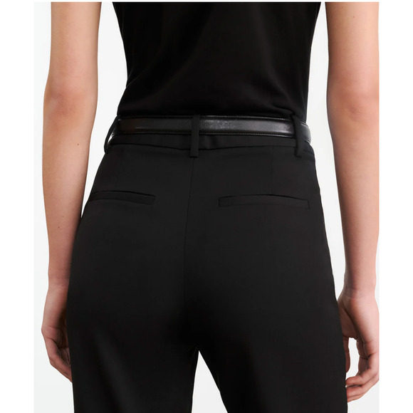 NEW! Nili Lotan 6 $650 WOOL Corette Pants High Rise Straight Leg Crop Black - Picture 2 of 7